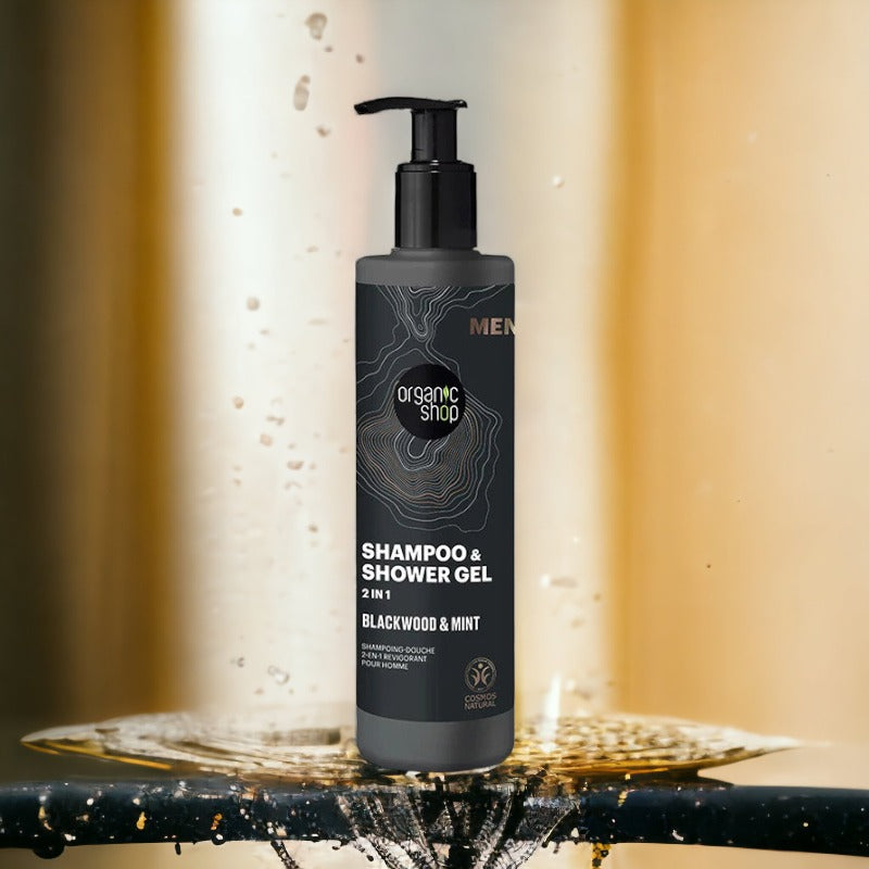 Shampoo and Shower Gel 2 in 1 Blackwood & Mint-Organic Shop Men