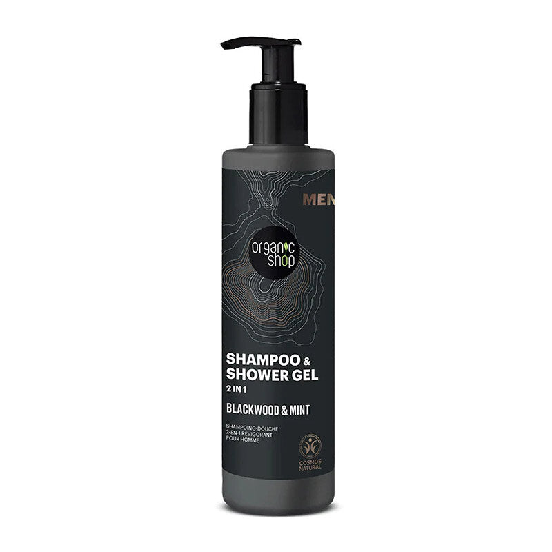 Shampoo and Shower Gel 2 in 1 Blackwood & Mint-Organic Shop Men
