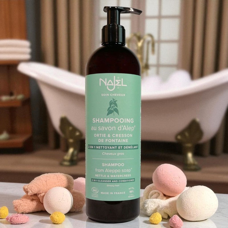 Shampoing au savon d'Alep 2 en 1 cheveux gras